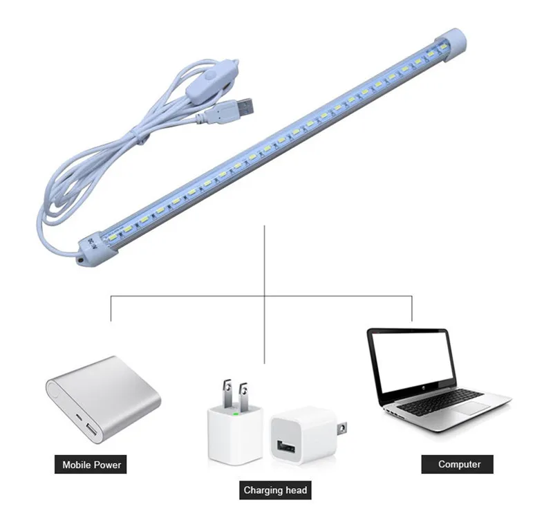  LED Under Cabinet Kitchen Closet Light Lamp 220v 5v USB Cable LED Strip Bar Lamp Mirror Study Desk  - 32859276581