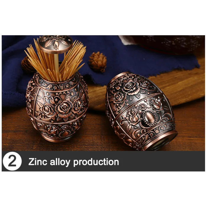Newly Push Style Retro Metal Automatic Toothpick Holder Case Can Box Container for Home Restaurant Usage