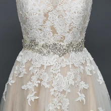 TRiXY S283 Rhinestones Wedding Belt Sash Silver Diamond Crystal Bridal Sashes Wedding Gown Wedding Accessories