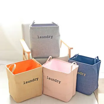 

Thicken Cotton Double Layer Storage Basket for Toy Washing Basket Dirty Clothes Sundries Home Desktop Organizer Snacks Bag