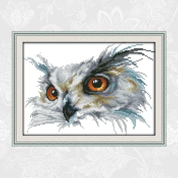 

Owl Pattern 11CT Printed Fabric 14CT Counted Canvas DMC Chinese Cross Stitch Kits Embroidery Needlework Home Decoration