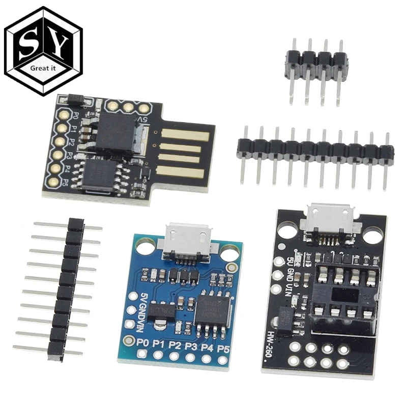 AITRIP 5 x Digispark Kickstarter Attiny85 Allgemeine Micro-USB-Entwicklungsplatine für Arduino 