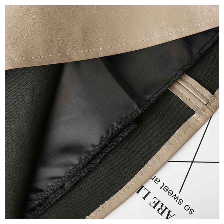 PU Leather Autumn Winter New Women Skirt High Waist Solid Sashes Mini Skirt A-Line Korean Above Knee Skirt