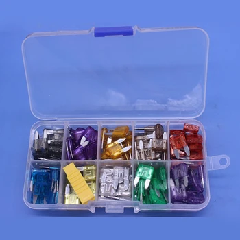 

120pcs Fuses Car Accessories Safe Mini Blade Durable Box Packed Zinc Multi Current Assorted