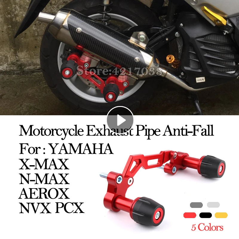 

Motorcycle Exhaust Pipe Anti-Fall CNC Adjustable Ground Protection For YAMAHA X-MAX300 N-MAX155 AEROX PCX NVX X MAX300 N MAX155