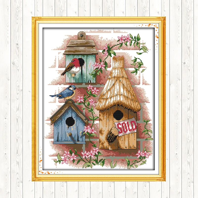 

Log Cabin Chinese Counted Cross Stitch Kits for Embroidery Kit 14ct 11ct Patterns Printed on Canvas DMC DIY Handmade Needlework
