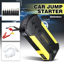 88000 мАч аварийного автомобиля пусковое устройство 12v 600A Портативный автомобиль скачок стартер Мощность банк Батарея усилитель с USB Зарядное устройство светодиодный светильник
