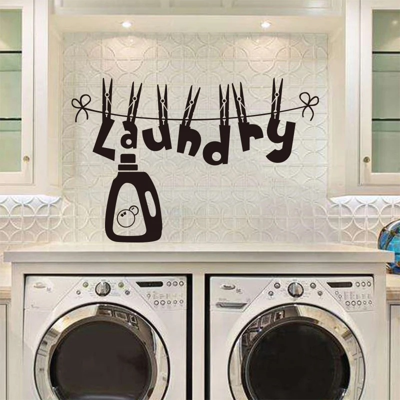 French Creative Vinyl Carving Wall Sticker Laundry Room Removable Mural