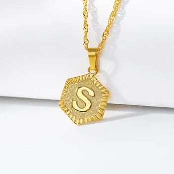 

A-Z Initial Letter Necklaces For Women Men Gold Color Stainless Steel Long Chain Male Female Pendant Necklace Fashion Jewelry