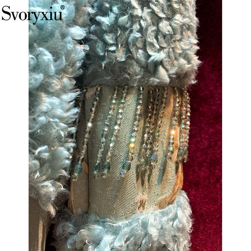 Svoryxiu модное осень-зима Дизайнерская куртка пальто Для женщин Изысканная Бисер кисточкой с треугольным вырезом и длинными рукавами, верхняя одежда с рисунком; куртка