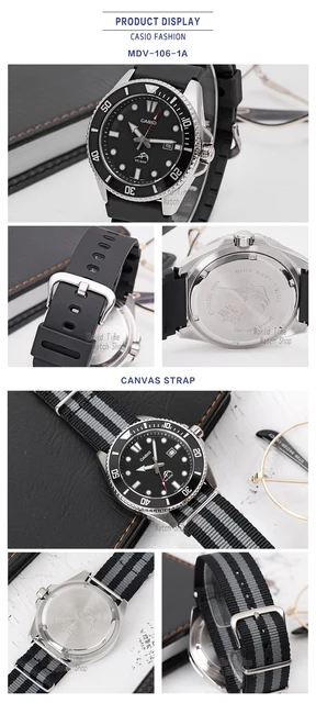 Casio Mens Black Dive Style Sport Watch Mdv106 1av - Casio Men Watch Top  Brand - Aliexpress