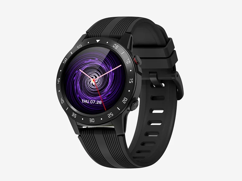 LEMFO M5S мужские умные часы, gps, спортивные часы для мужчин, поддержка sim-карты, вызов, Bluetooth, музыка, пульсометр, трекер здоровья, 320 мА/ч - Цвет: black
