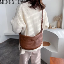 MENGXILU, женская кожаная сумка через плечо из пельменей, женская сумка на плечо из искусственной кожи, сумка-мессенджер с карманом для мобильного телефона