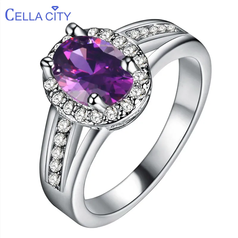 Cellacity Gemstones Silver 925 Jewelry Emerald Ring for Women Amethyst Zricon Sapphire Ruby Anniversary Female Gift Wholesale Cellacity Gemstones Silver 925 Jewelry Emerald Ring for Women Amethyst Zricon Sapphire Ruby Anniversary Female Gift Wholesale