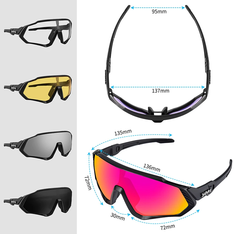 2024 Polarized Glasses 5 Lens Women Men Road Bike Sunglasses Cycling Mountain Bicycle Driving Fishing Retro Eyewear_voghion.com
