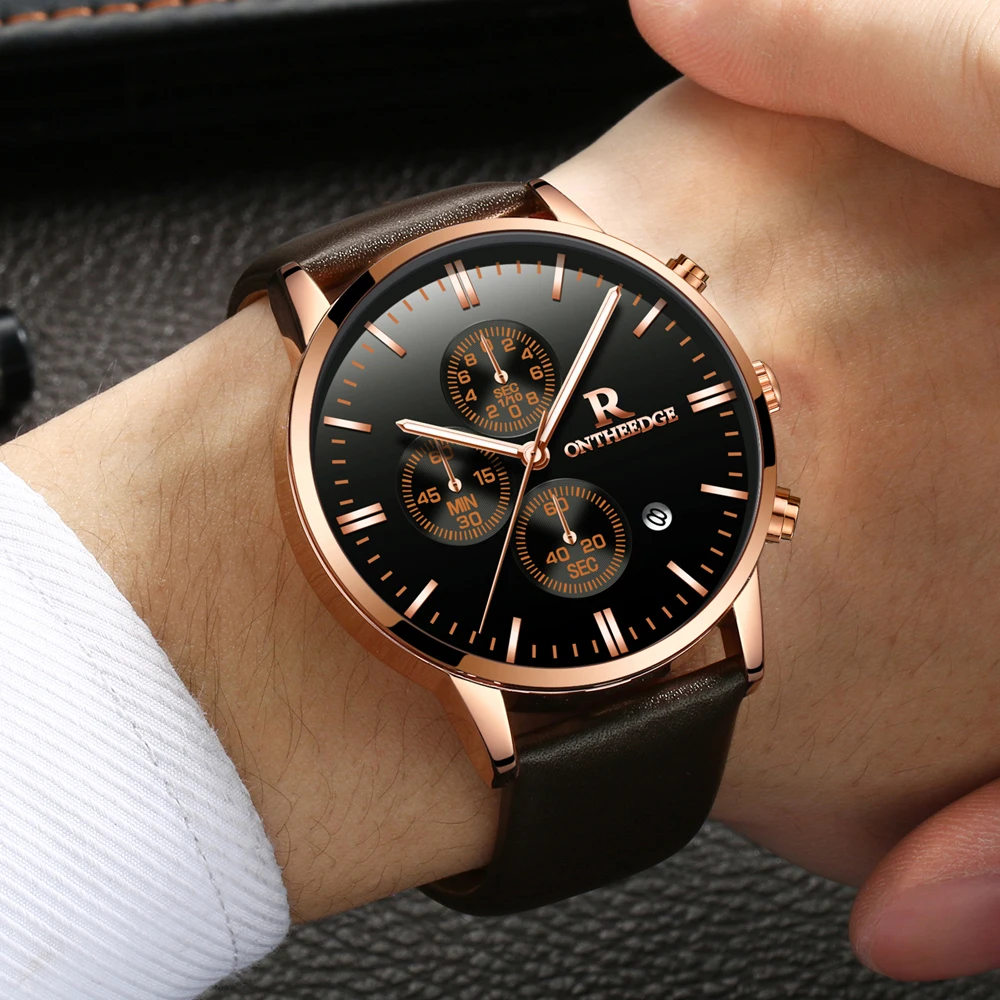 top luxury brand mens wrist watches hot fashion analog quartz watch for men waterproof chronograph sports wristwatches man clock male real leather strap Relogio Masculino (12)