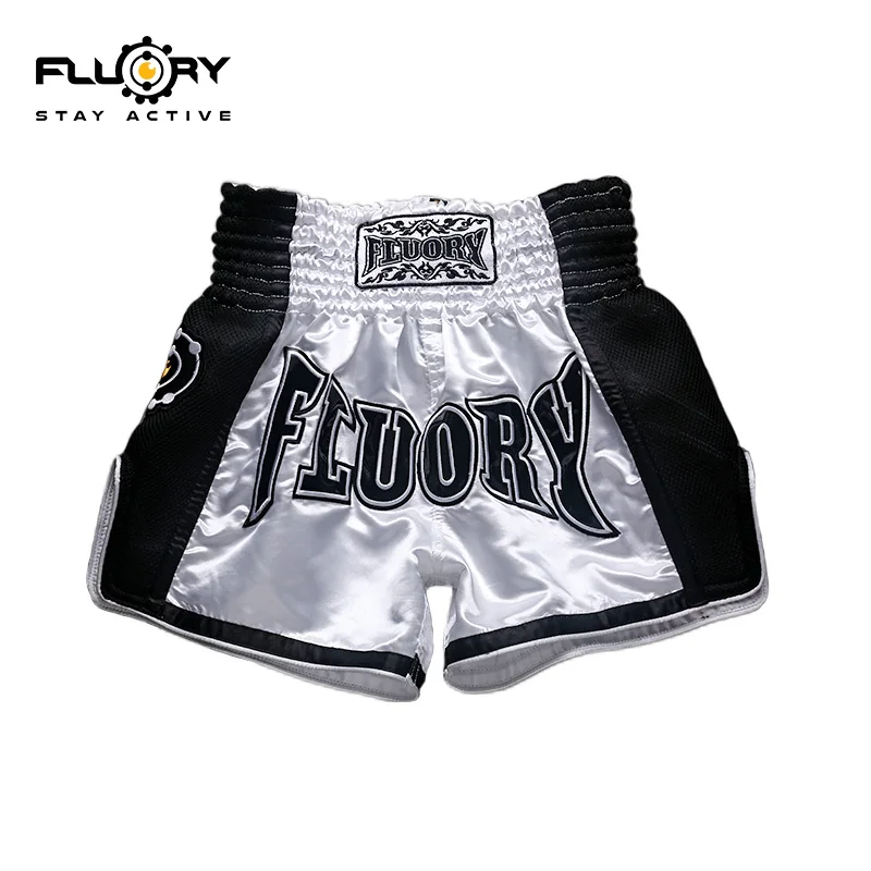 KIDS fluory Muay Thai shorts embroidered patch kick boxing Shorts