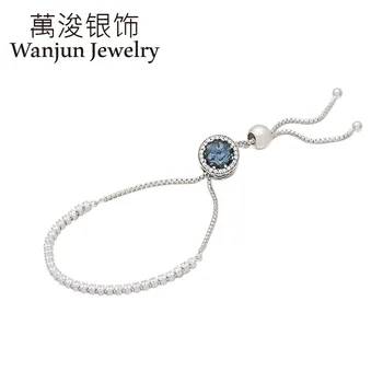 

Wanjun Jewelry 100% 925 Sterling Silver Bright Heart Beads Charm Shine Bracelets String Decoration Set for A Girlfriend Gift