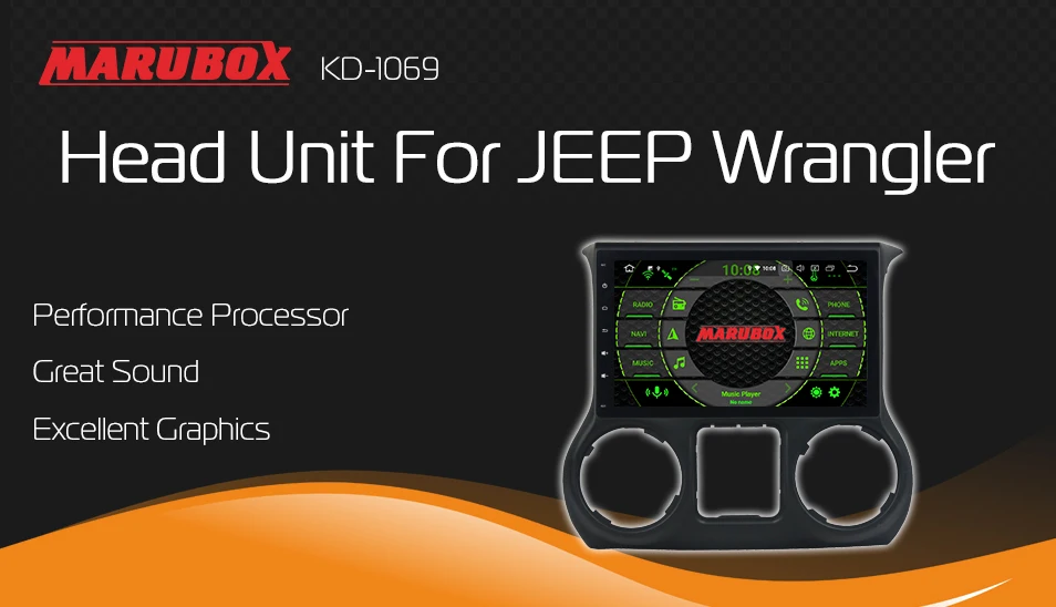 Best Marubox KD1069 DSP, 64 GB, for Jeep Wrangler Car Multimedia Player, Octa Core CPU Head Unit with Android 9.0 System 0
