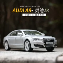 1:32 высокое моделирование Audi A8L звук и свет игрушка/машинка Модель автомобиля для детей Подарки