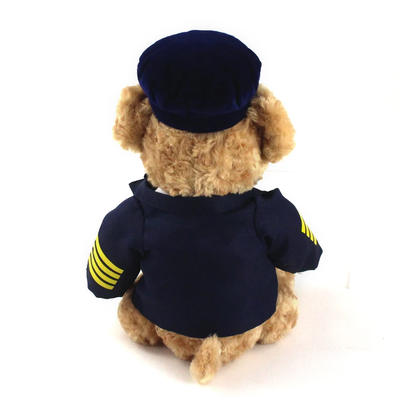 26-32cm High Quality Cute Pilot Teddy Bear Plush Toy Captain Bear Kawaii Doll 