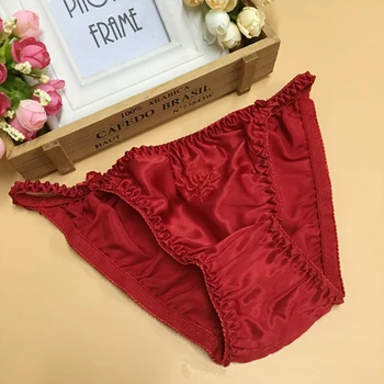 

Women Low Waist Sexy G String Thongs Silk Panties Underwear Briefs Lingerie Underpants Black White Red M/L/XL