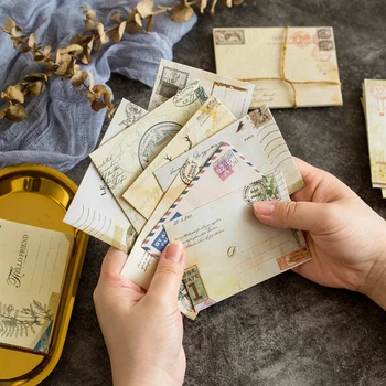 

12Pcs/pack Cute Vintage Mini Paper Window Envelopes Wedding Invitation Envelope Gift Envelope