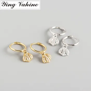 

ying Vahine New 100% 925 Sterling Silver Small Shell Pendant Stud Earrings for Women Fashion Jewelry Best Gifts