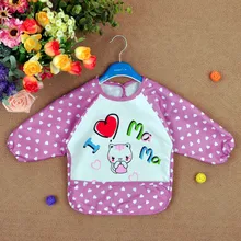 MUQGEW Мультяшные детские нагрудники для маленьких мальчиков и девочек, Детский комбинезон с длинными рукавами, водонепроницаемый фартук для кормления JY8