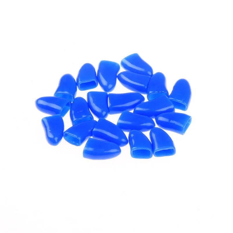 20pcs Blue 20 шт собачьи и кошачьи колпачки для ногтей, мягкие силиконовые защитные накладки для ногтей против царапин в виде лап для щенков, домашних питомцев, уход за ногтями для собак и кошек - Цвет: 20pcs Blue