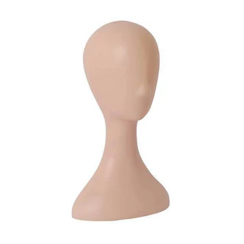 

Beige Female Plastic Mannequin Manikin Head Model with Glasses Hat Display Stand Health