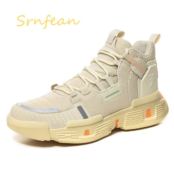

2020 Fashion High Top Sneakers Canvas Shoes Men Casual Shoes Basket Lace Up Solid Trainers Chaussure flynit shoes mesh shoes