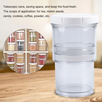 

Vacuum PP Powder Canister Storage Container Telescopic Jar Kitchen Tool Moisture-proof Sealed Can Fresh Preservation Non Slip