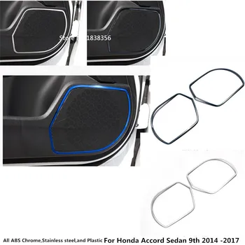 

For Honda Accord Sedan 9th 2014 2015 2016 2017 Car Door Panel Stainless Steel Inside Audio Speak Sound Cover Ring Circle Trim