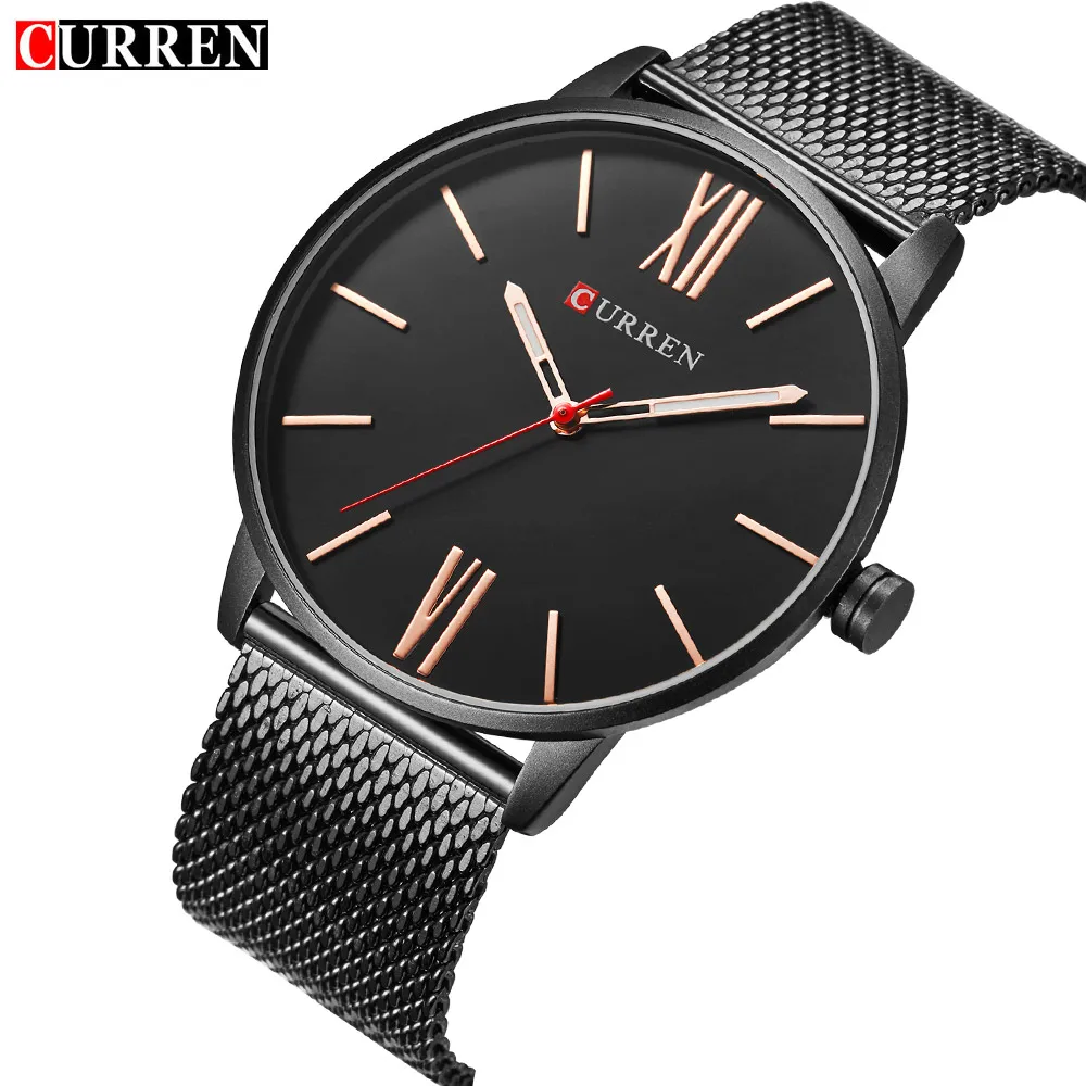 

Luxury Brand CURREN Simple Big Dial Ultrathin Fashion Business Men Watch Full Steel Quartz Male Clock Reloj Hombre Montre Homme