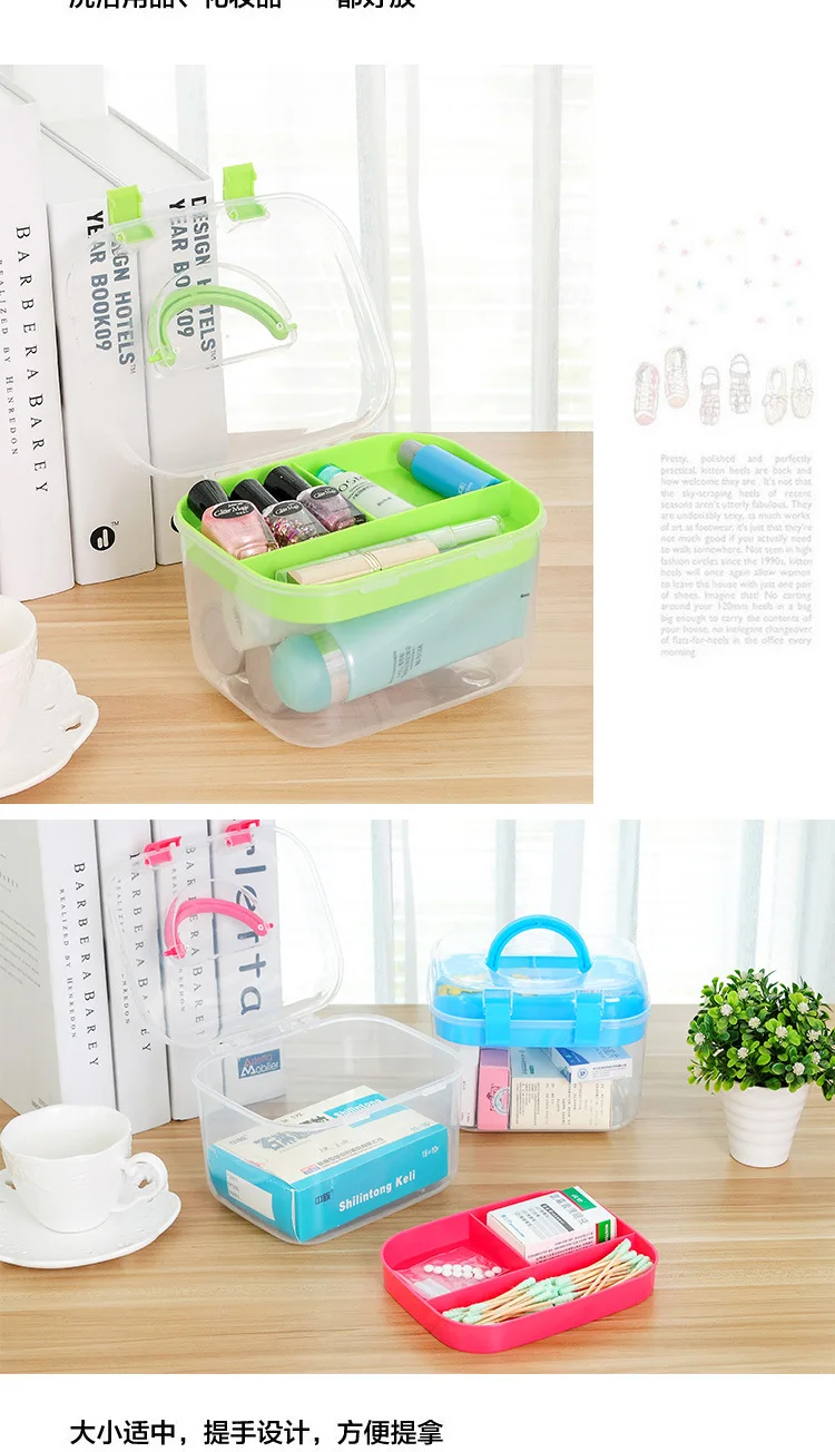 T [4373] Colorful Household Healthy Small Medicine Small Medical Bag Storage Box