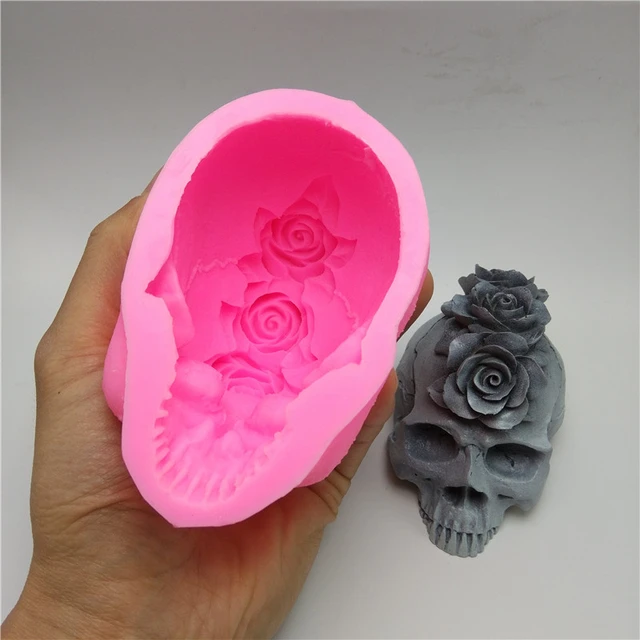 Halloween Skull Mold Silicone 3d Rose Skull Head Soap Cake Chocolate  Fondant Cake Mold Kitchen Handmade Soap Molds Silica Gel - Cake Tools -  AliExpress