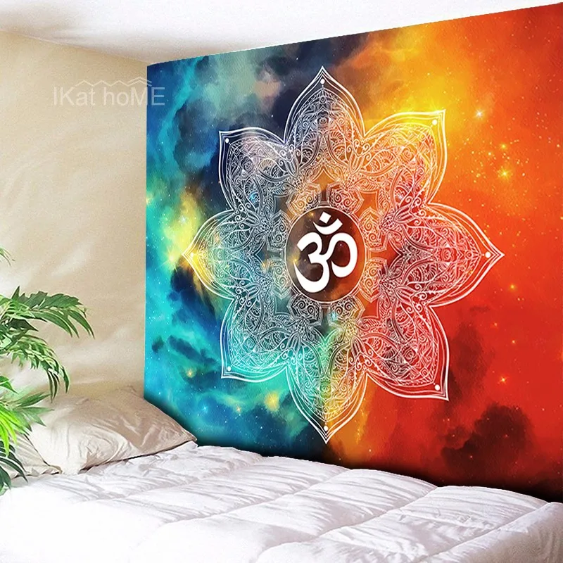 Большой Мандала настенная галактика Psychedelic гобелен индийский хиппи Йога чакра