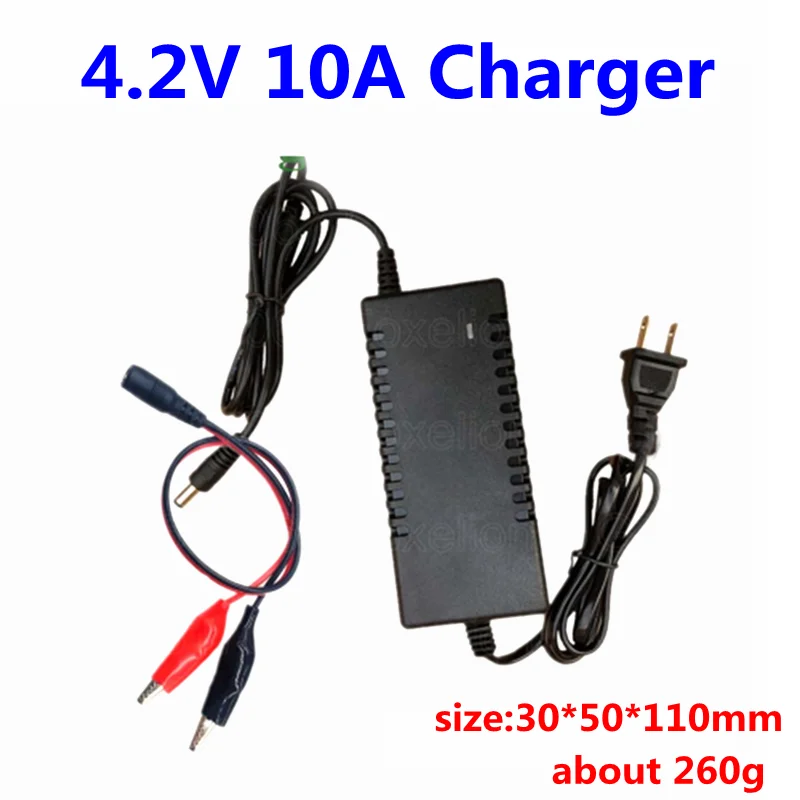 Зарядное устройство для литиевых батарей 4,2 V 10A 5V10A зарядное устройство для 3,7 v литий-ионная аккумуляторная батарея электрическая штепсельная вилка постоянного тока+ зажимы