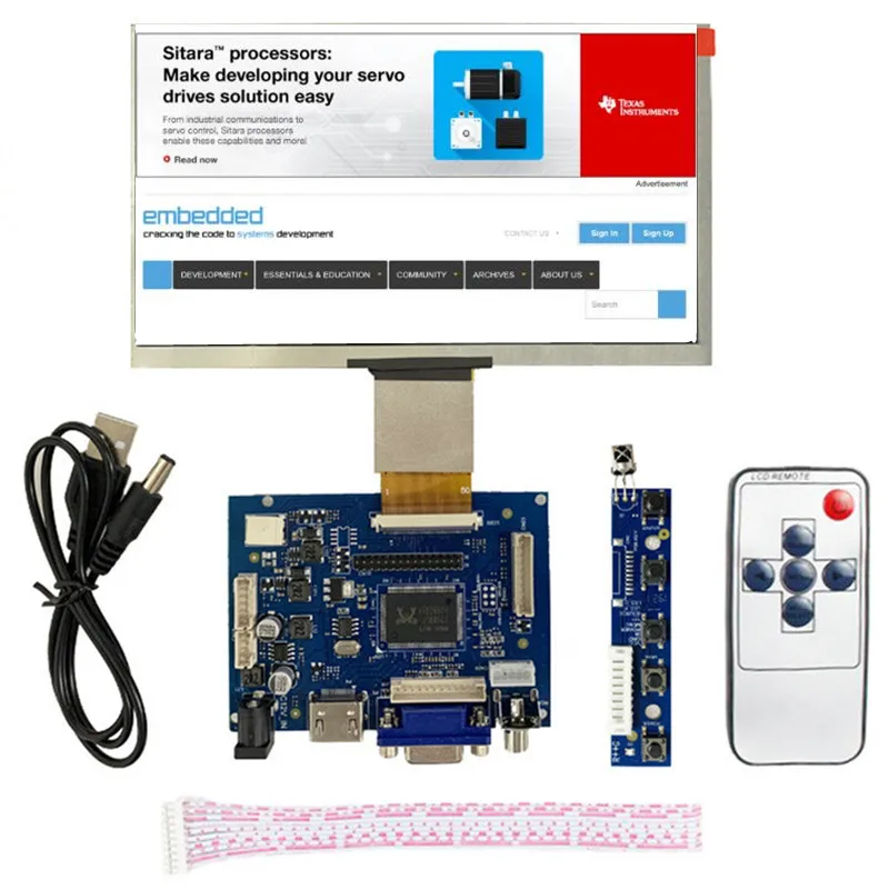 10 1-дюймовый ЖК-дисплей монитор + плата драйвера HDMI/VGA/2AV для Raspberry Pi Jetson Nano Windows |