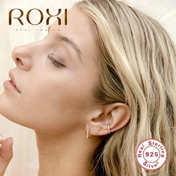 

ROXI 925 Sterling Silver Double Row Zircon Ear Cuff Clip Earring without Piercing Statement Crystal Clip on Earrings for Women