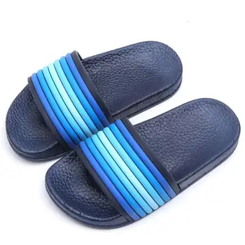 

Slippers Kids for Girls Striped Colorful Home Slippers Summer Children Sandals Korea Flip Flop Sandals Boys Non-slip Bath Shoes