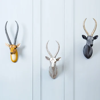 

Creative Unicorn horse Elk Head Stastue Home Living Room Background Decor Wall Animal Head Personality Restaurant Wall Hanging