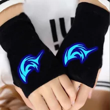 Gants demi doigt pour étudiant, accessoires de jeu de rôle, animation lumineuse, écriture des yeux ronds, nouvelle collection automne hiver 2021