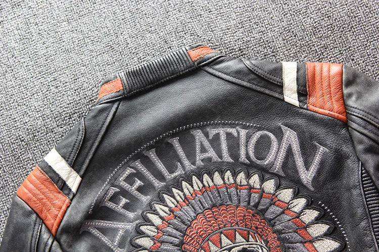 Винтажная Черная Мужская Американская мотоциклетная кожаная куртка размера плюс XXXXXL из натуральной толстой воловьей кожи, облегающая байкерская куртка