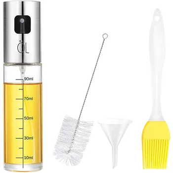 

1 Set 4pcs Stainless Steel Oil Bottle Pressure Grill Oil Can Assorted Color