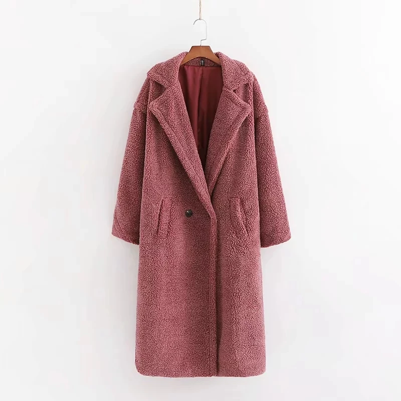 Зимнее пальто из искусственного меха женское плотное теплое длинное плюшевое Пальто Плюс Размер Женская куртка из искусственного меха Корейская уличная одежда из овечьей шерсти 12 цветов