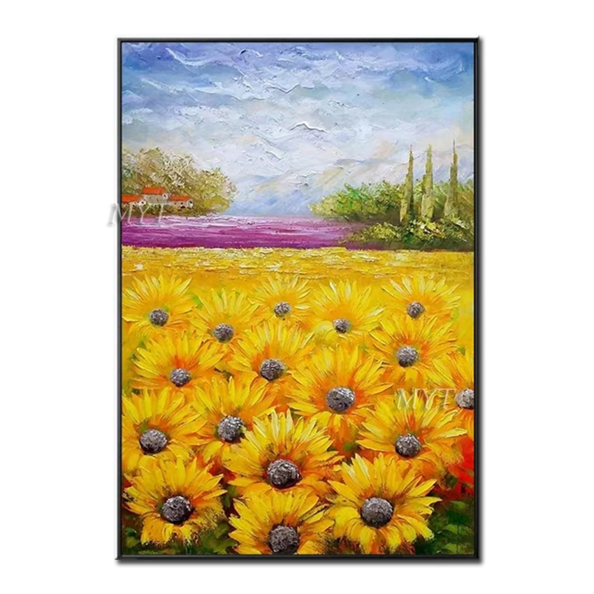 

Unframed 1 Panel Sunflowers Handpainted Painting Abstract Modern Wall Art Picture Home Decor Oil Painting On Canvas For Bedroom