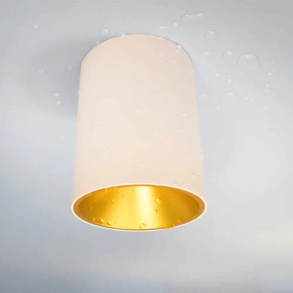 

Push In Fixing IP54 Suface Ceiling Mounted Downlight Moisture Resistance COB Light CRI90+ 10W 15W Dimmable Gold Black Chrome Ref