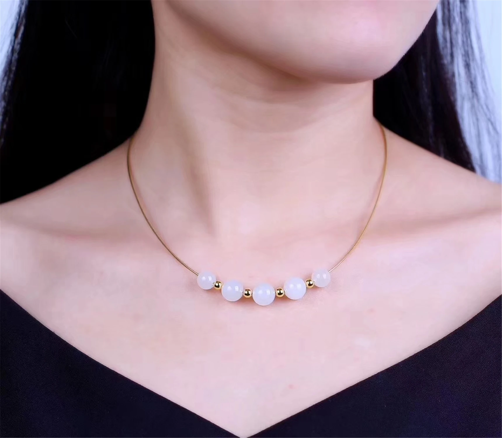 LETSFUN Fine Jewelry S925 серебро натуральный белый нефрит Круглый Кулон аксессуары ожерелье